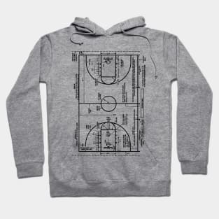 Patent Drawing College Basketball Court Hoodie